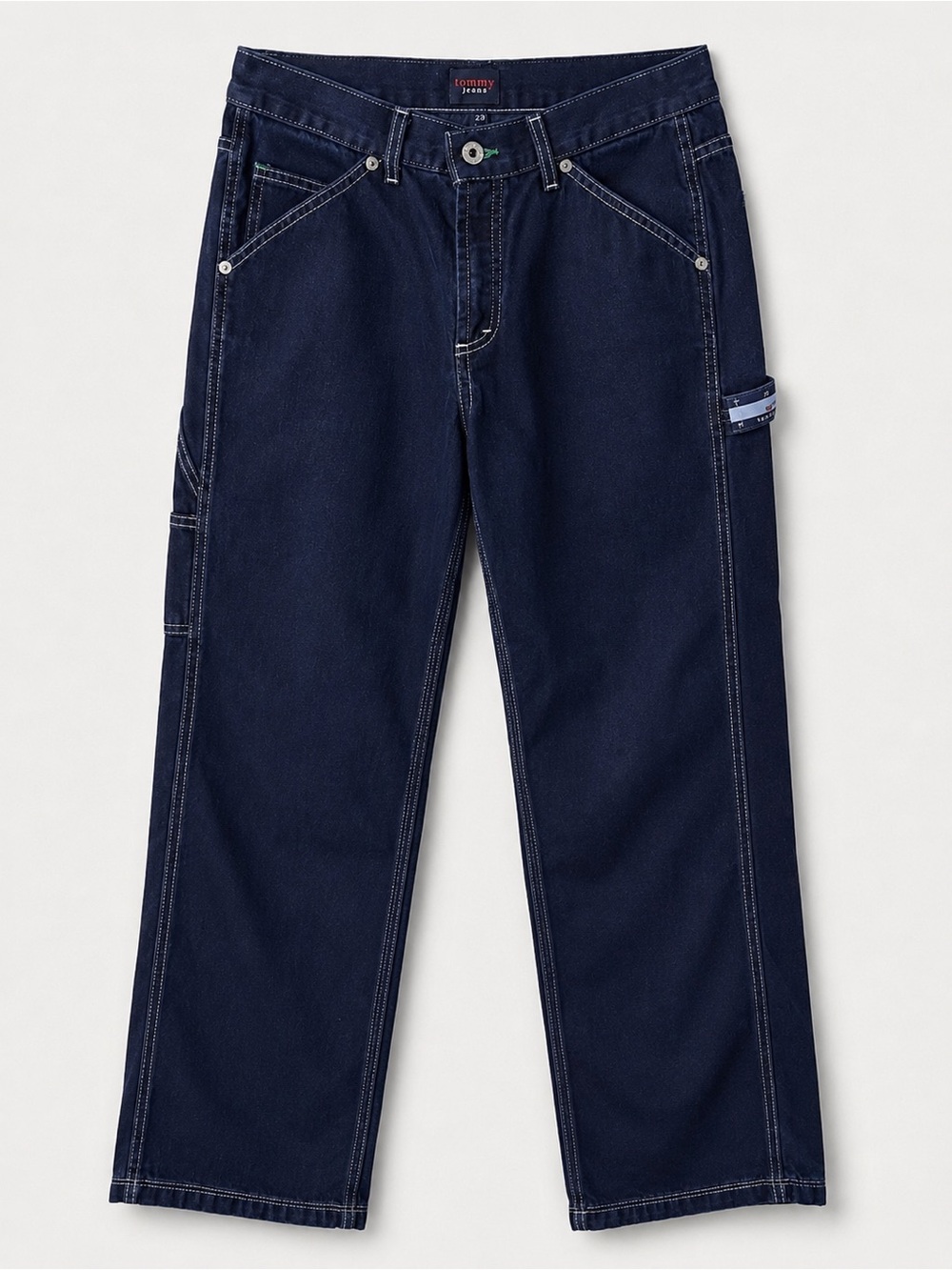 Tommy Hilfiger Y2K Carpenter Jeans Womens sz 29 Dark Wash Baggy Utility Vintage